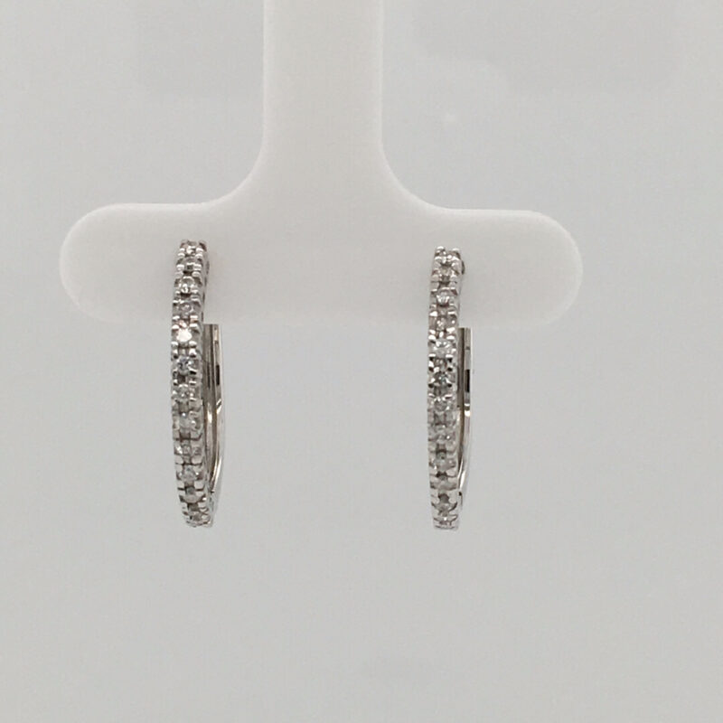 18K White Gold 0.28ct Diamond Hoop Earrings