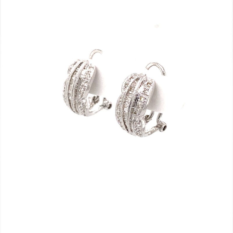 White Gold Diamond Hoop Earrings