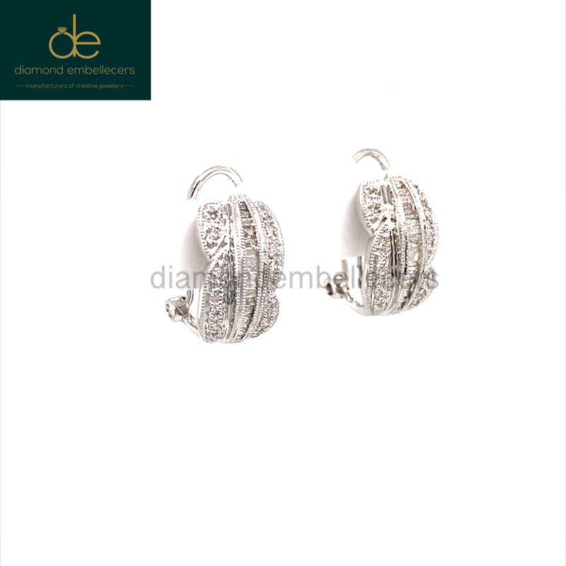 White Gold Diamond Hoop Earrings