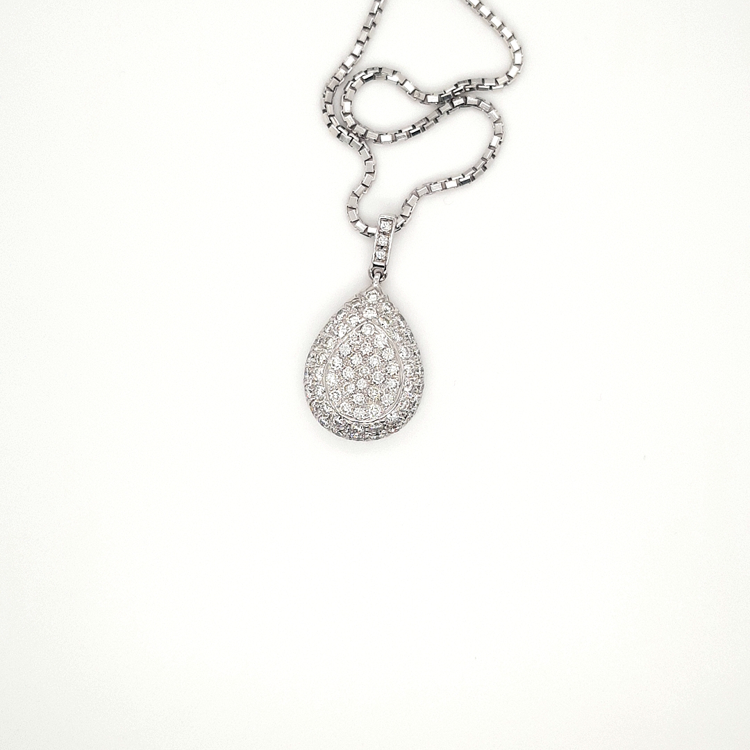 18K White Gold 0.99ct Natural Diamond Pendant - Image 3