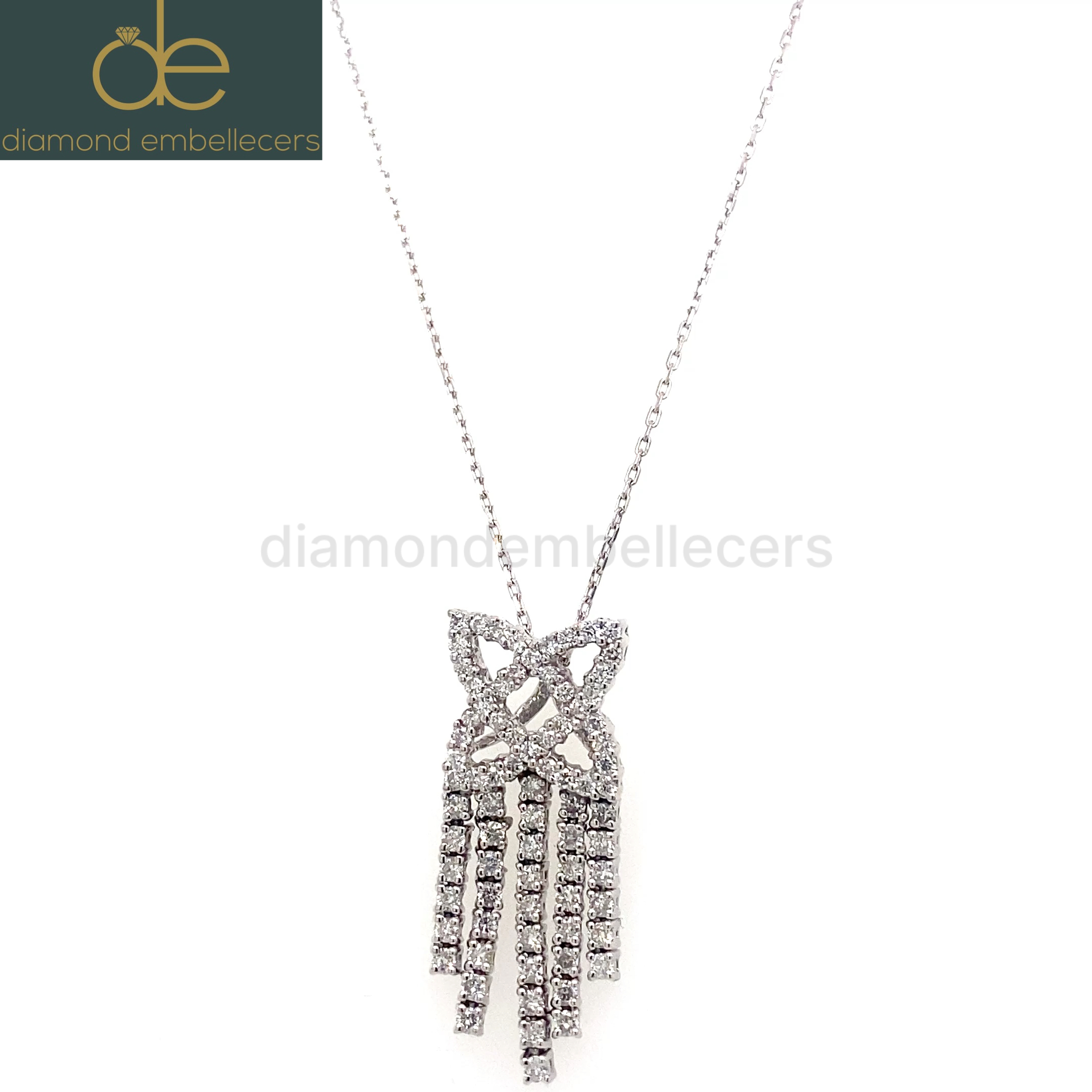 18K White Gold Natural Diamond Pendant - Image 3