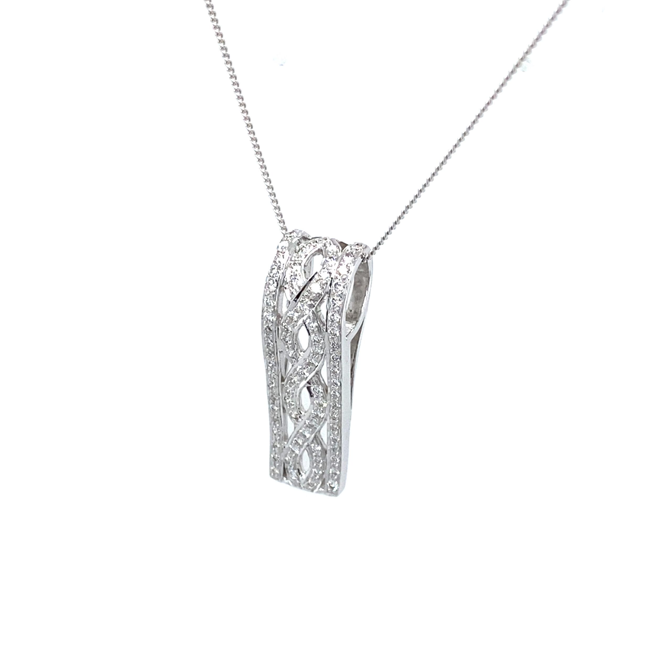 18K White Gold 0.42ct Natural Diamond Pendant - Image 3