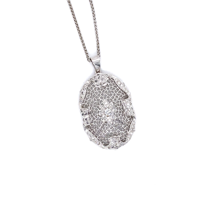 18K White Gold 0.57ct Natural Diamond Pendant