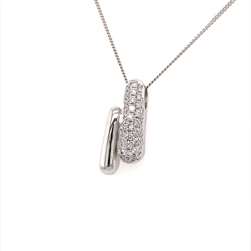 18K White Gold Natural Diamond Pendant