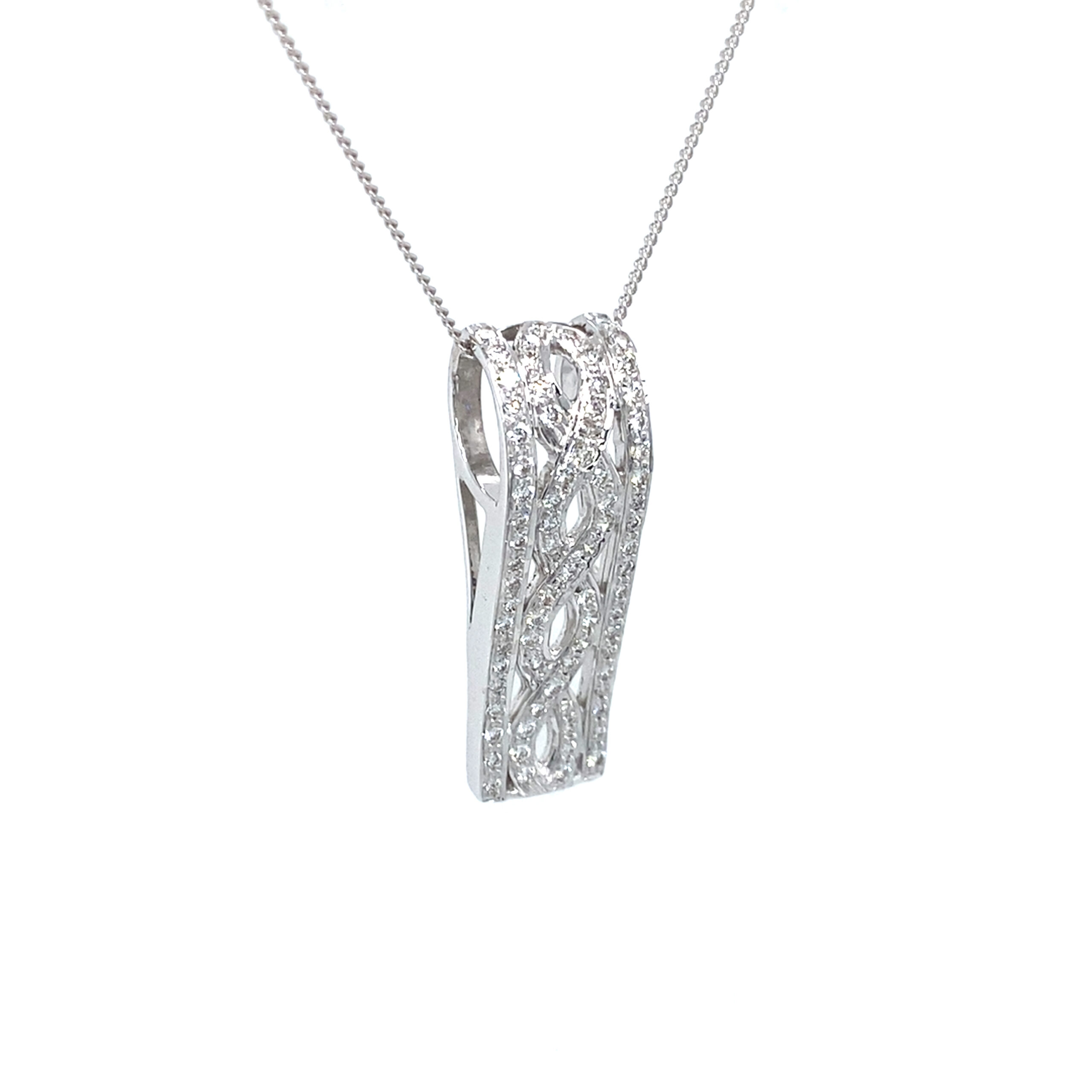 18K White Gold 0.42ct Natural Diamond Pendant - Image 4