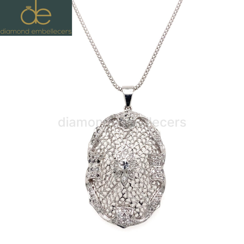 18K White Gold 0.57ct Natural Diamond Pendant