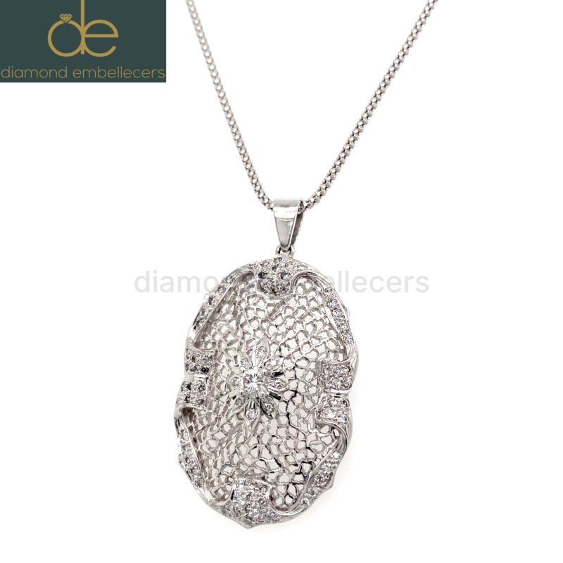 18K White Gold 0.57ct Natural Diamond Pendant