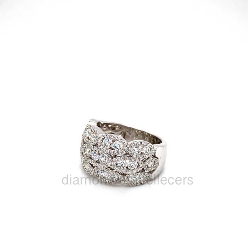 WGI Certified 18K White Gold 1.85ct Natural Diamond Ring