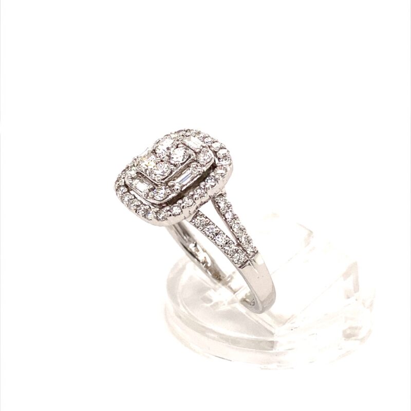 18K White Gold 1ct Natural Diamond Ring