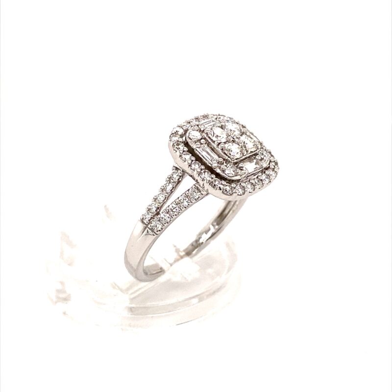 18K White Gold 1ct Natural Diamond Ring