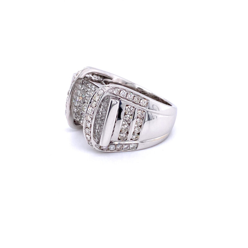 WGI Certified 18K White Gold 4.2ct Natural Diamond Ring