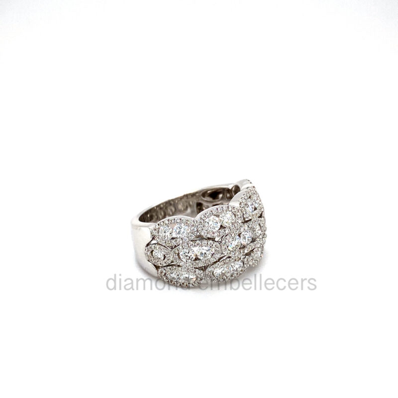 WGI Certified 18K White Gold 1.85ct Natural Diamond Ring