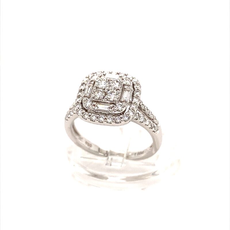 18K White Gold 1ct Natural Diamond Ring