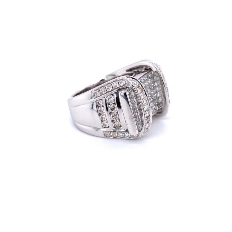 WGI Certified 18K White Gold 4.2ct Natural Diamond Ring