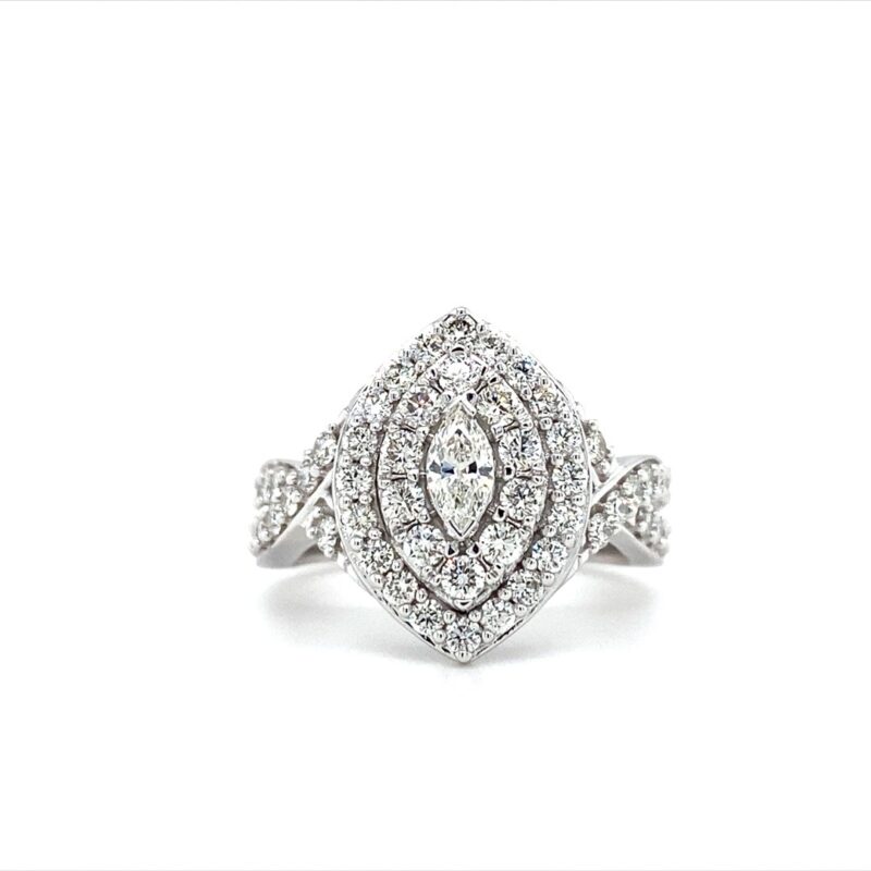 White Gold 1.30ct Natural Diamond Ring