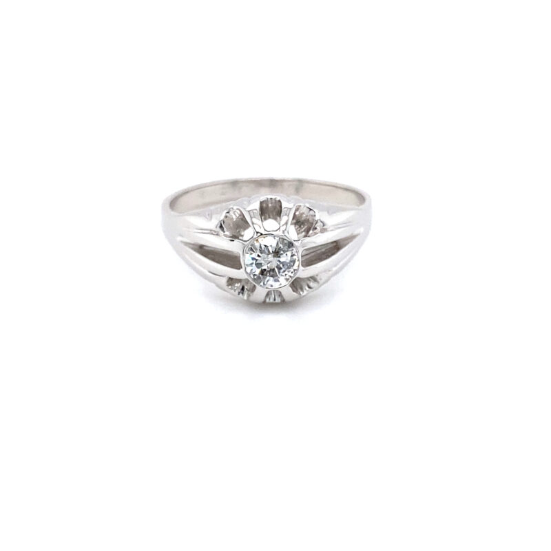 18K White Gold 0.43ct Natural Diamond Ring