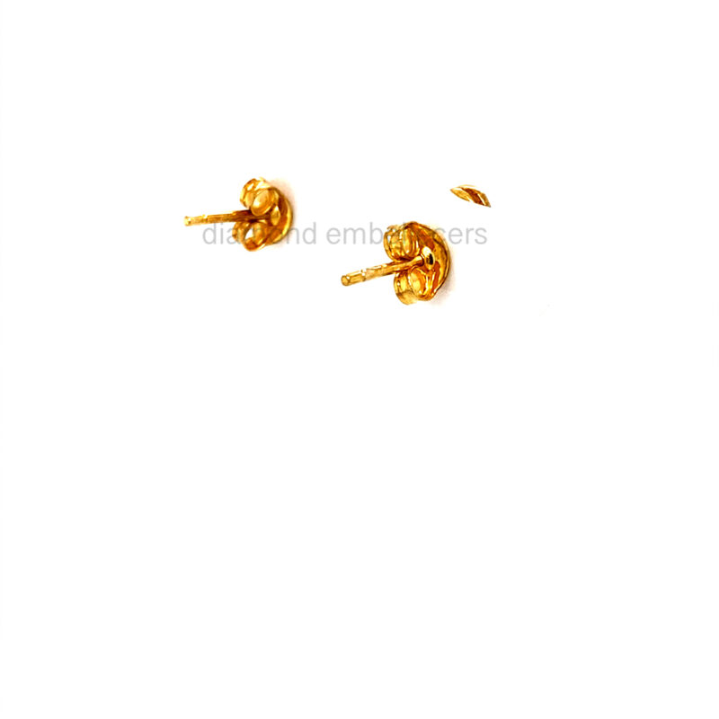 18K White & Yellow Gold Diamond Stud Earrings