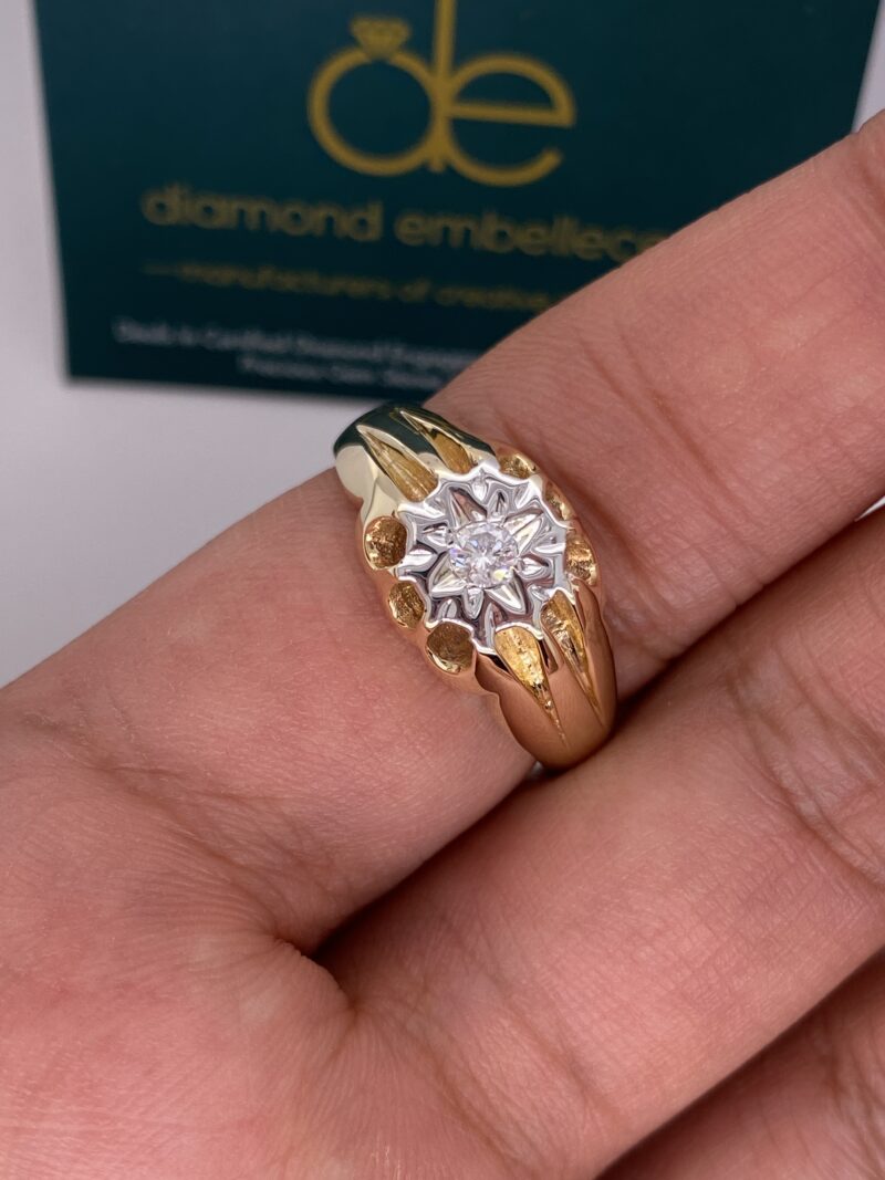 White &Yellow Gold Natural Diamond Ring