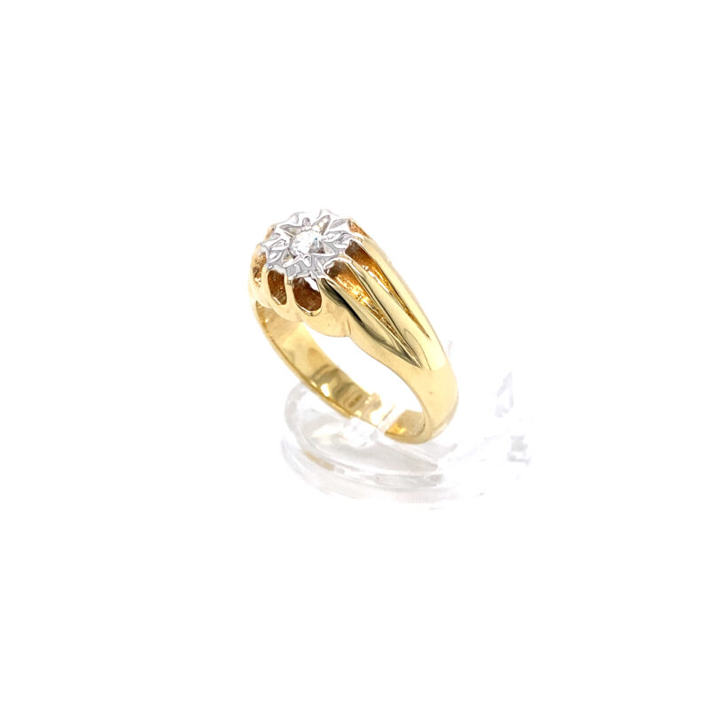 White &Yellow Gold Natural Diamond Ring