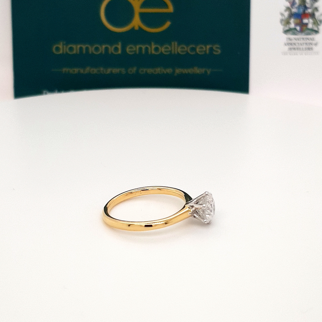 18K White & Yellow Gold 0.70ct Natural Diamond Ring - Image 3