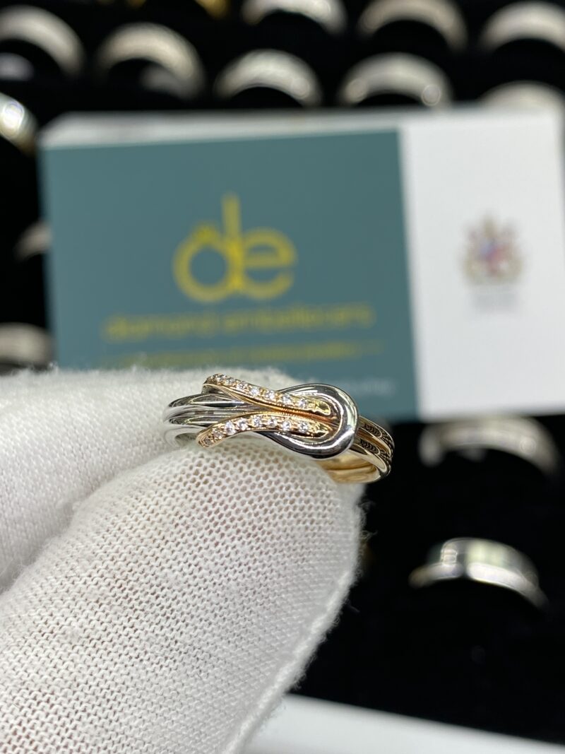 18K White & Yellow Gold Natural Diamond Ring