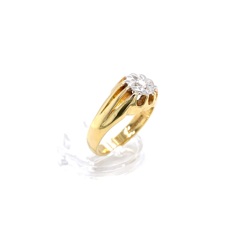 White &Yellow Gold Natural Diamond Ring