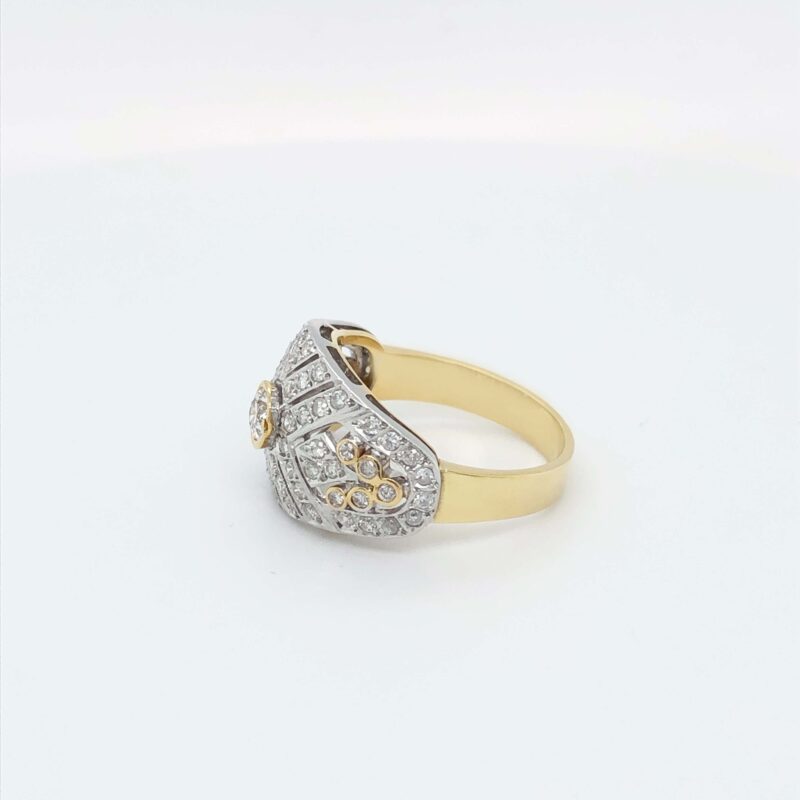 WGI Certified 18K White & Yellow Gold 1.27ct Natural Diamond Ring