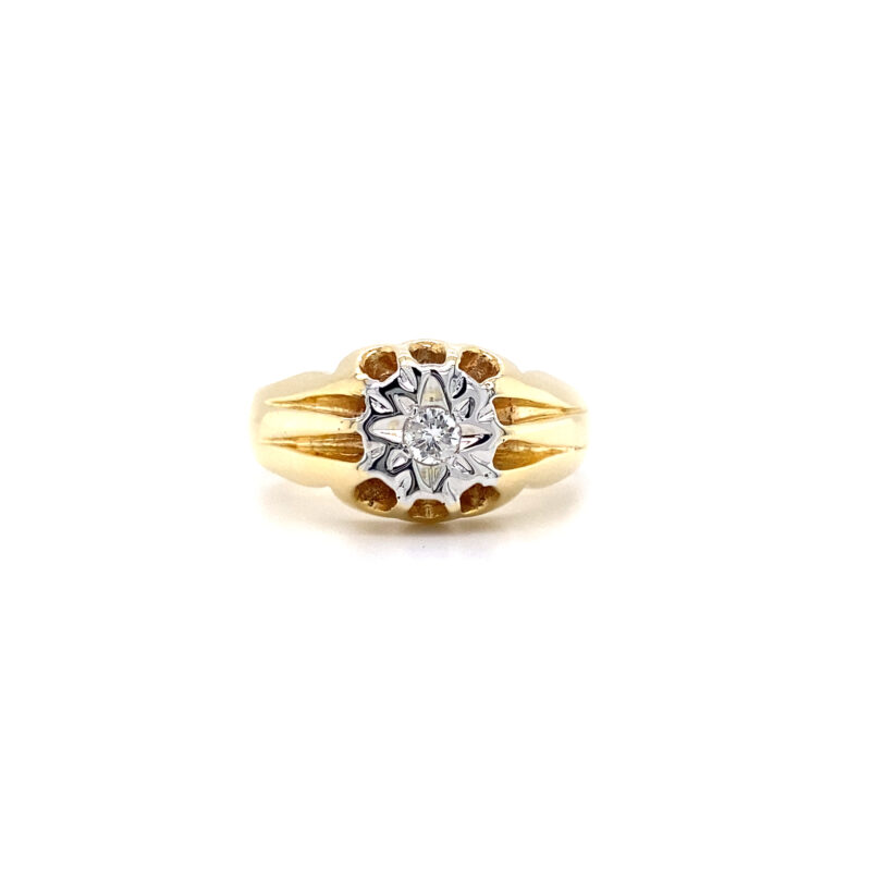 White &Yellow Gold Natural Diamond Ring