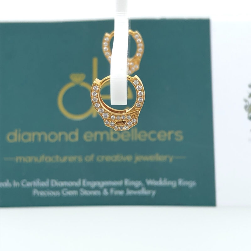 18K Yellow Gold 0.30ct Diamond Hoop Earrings