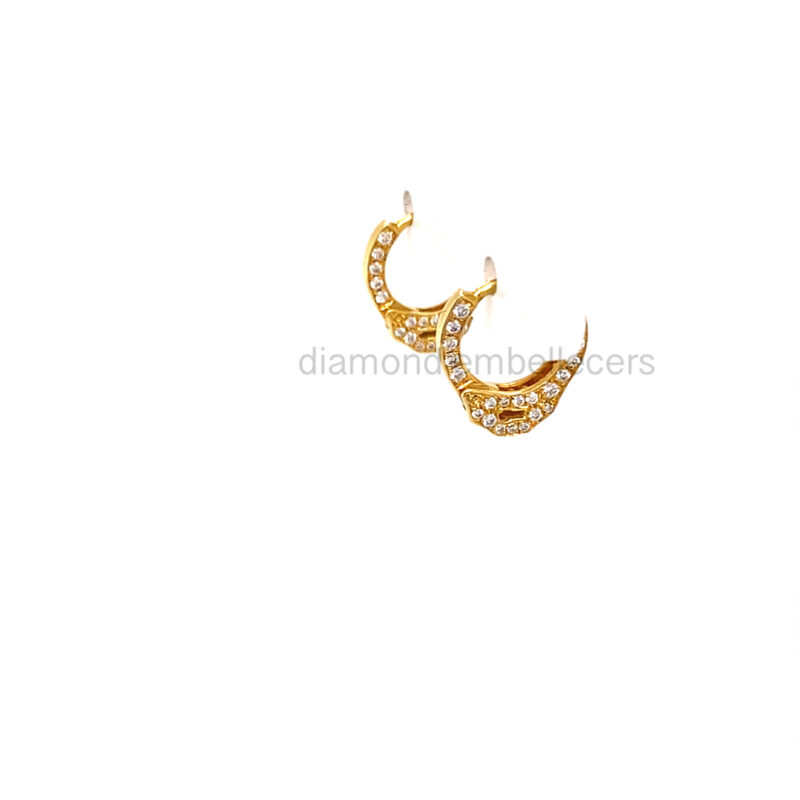 18K Yellow Gold 0.30ct Diamond Hoop Earrings