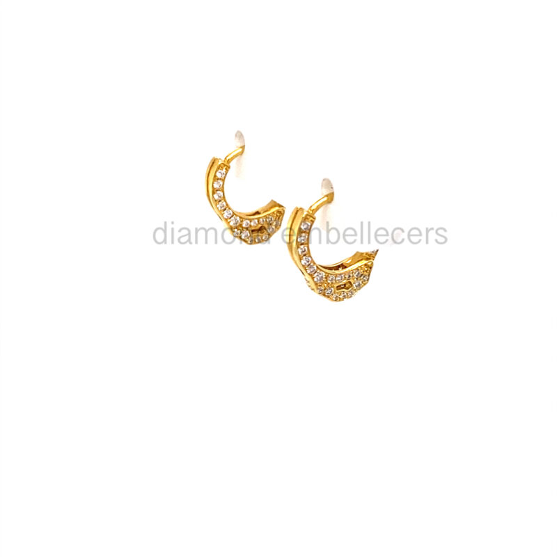 18K Yellow Gold 0.30ct Diamond Hoop Earrings