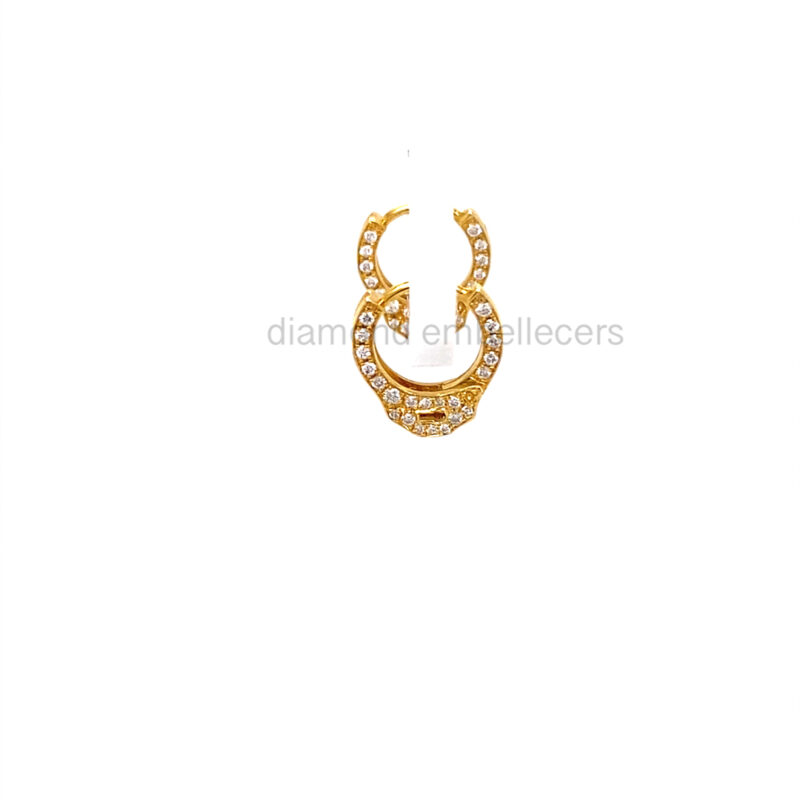 18K Yellow Gold 0.30ct Diamond Hoop Earrings