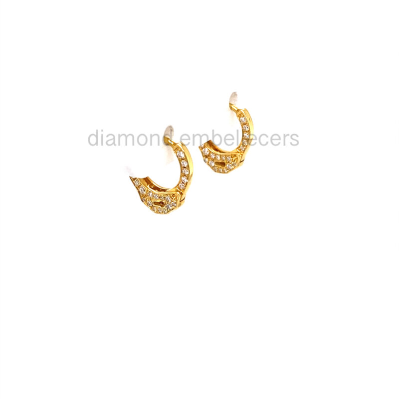 18K Yellow Gold 0.30ct Diamond Hoop Earrings