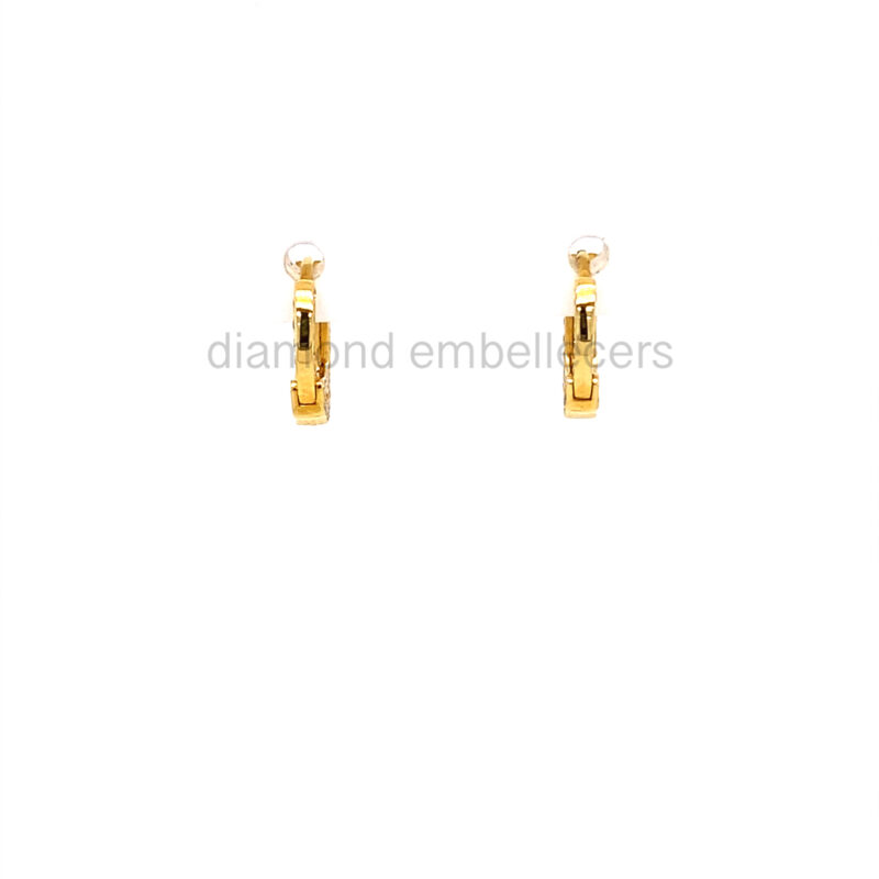 18K Yellow Gold 0.30ct Diamond Hoop Earrings