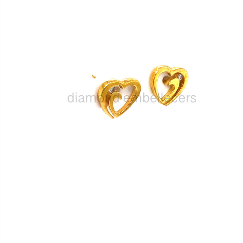 Yellow Gold Diamond Stud Earring