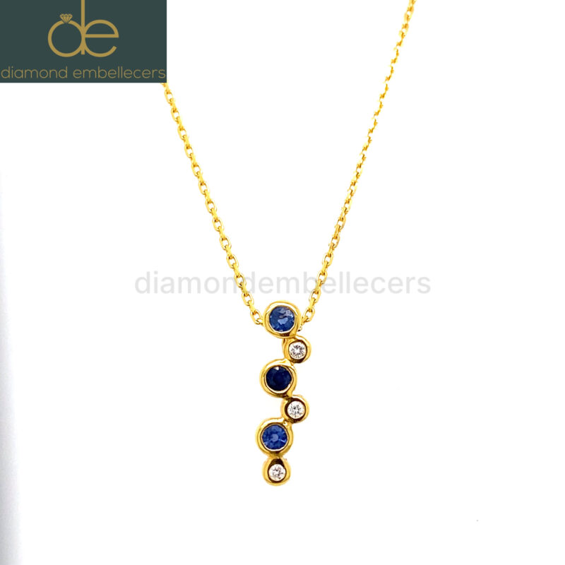 18K Yellow Gold Natural Diamond Necklace