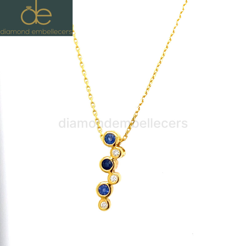 18K Yellow Gold Natural Diamond Necklace