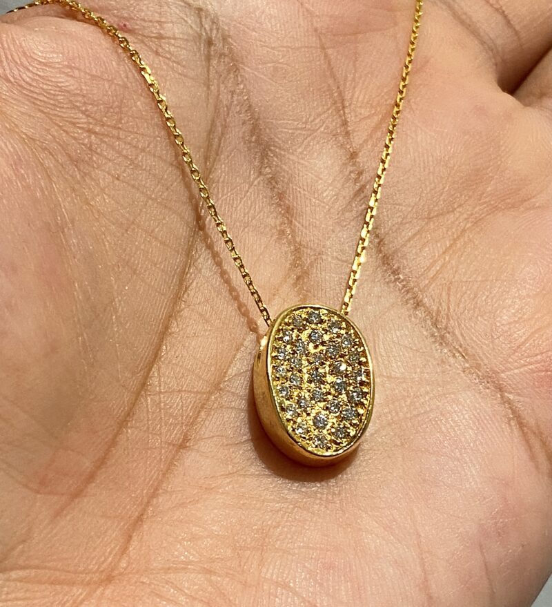 18K Yellow Gold Natural Diamond Pendant