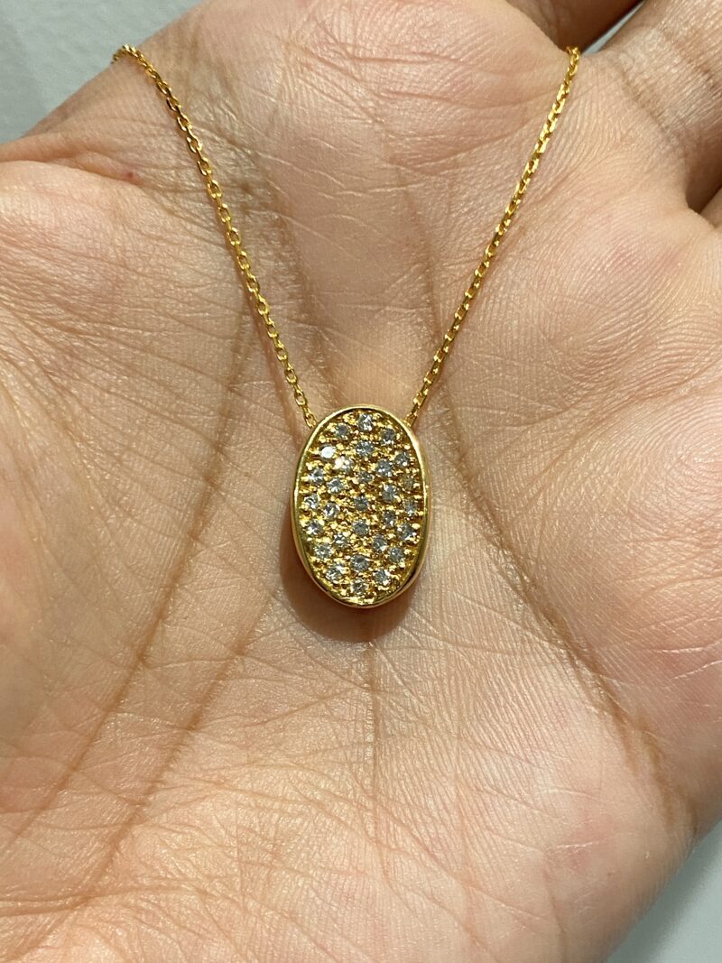 18K Yellow Gold Natural Diamond Pendant