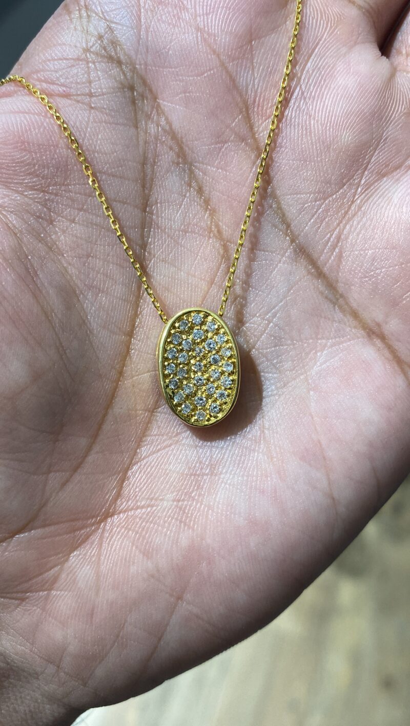 18K Yellow Gold Natural Diamond Pendant