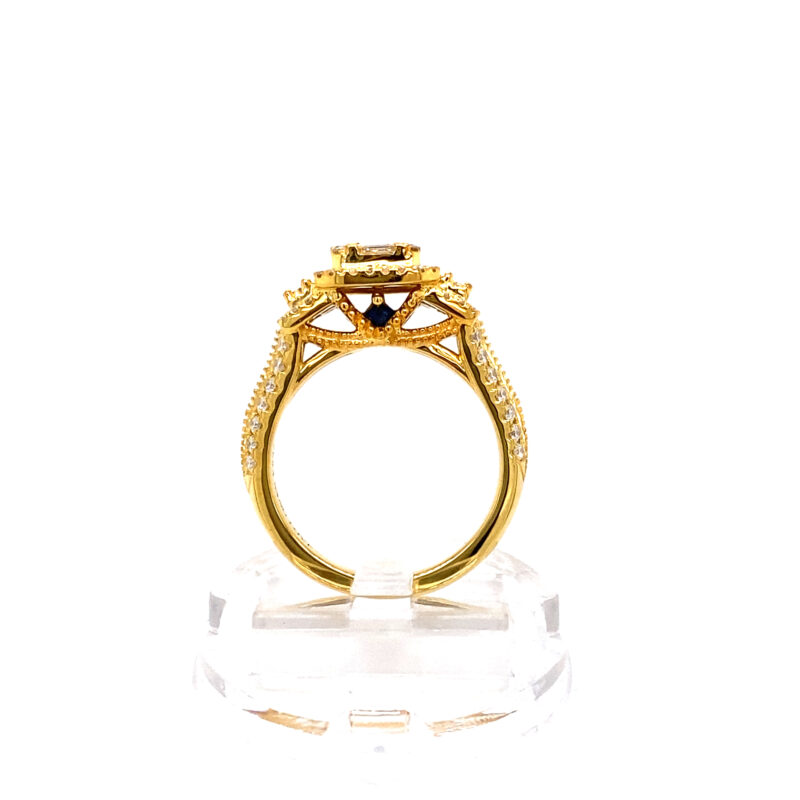 18K Yellow Gold Natural Diamond Ring