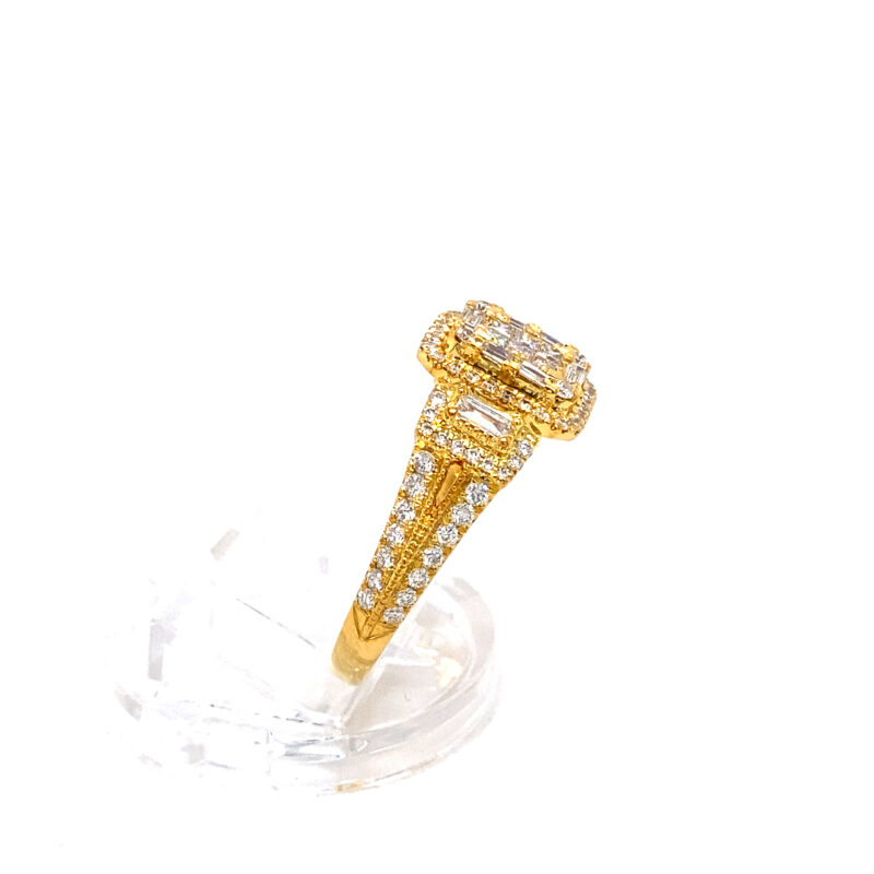 18K Yellow Gold Natural Diamond Ring