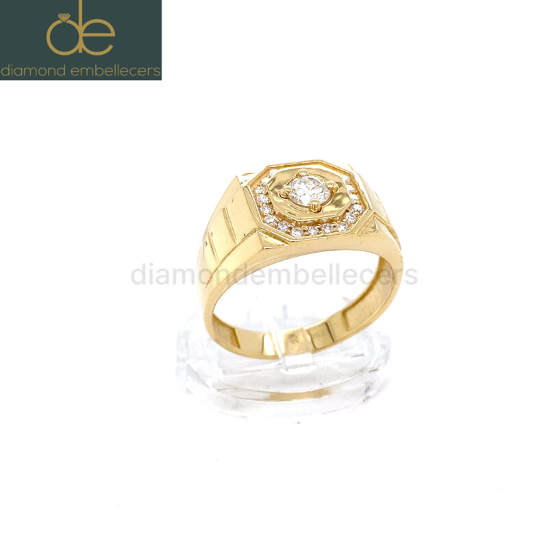 18K Yellow Gold Natural Diamond Ring