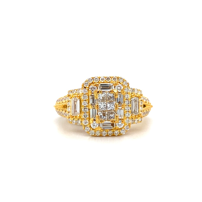 18K Yellow Gold Natural Diamond Ring