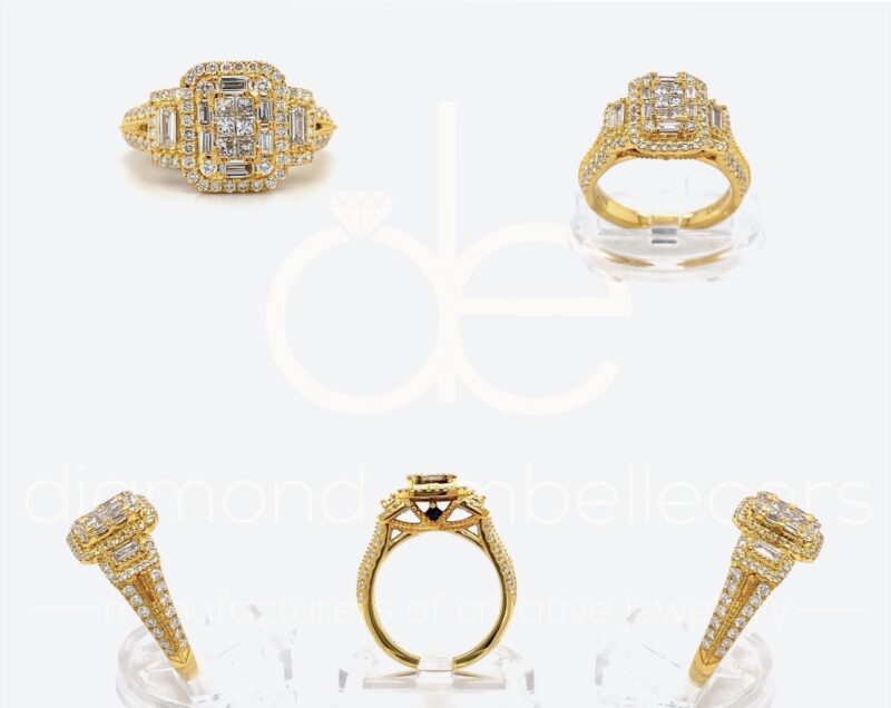 18K Yellow Gold Natural Diamond Ring