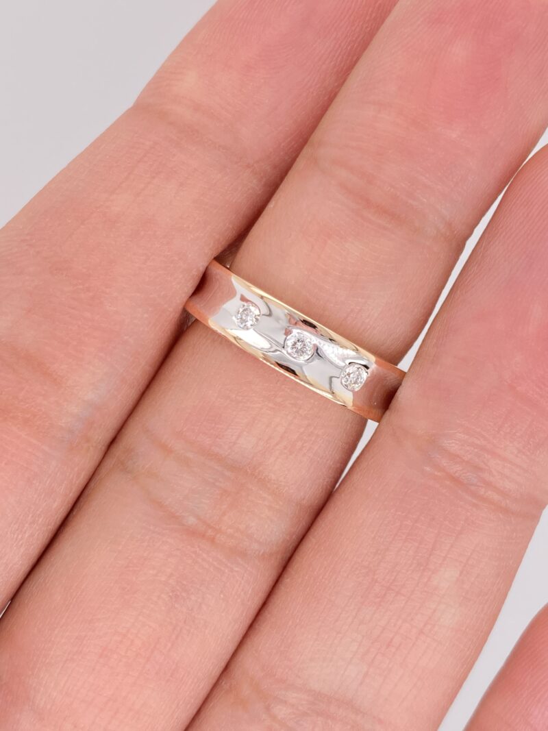 18K White & Rose Gold 0.20ct Natural Diamond Ring