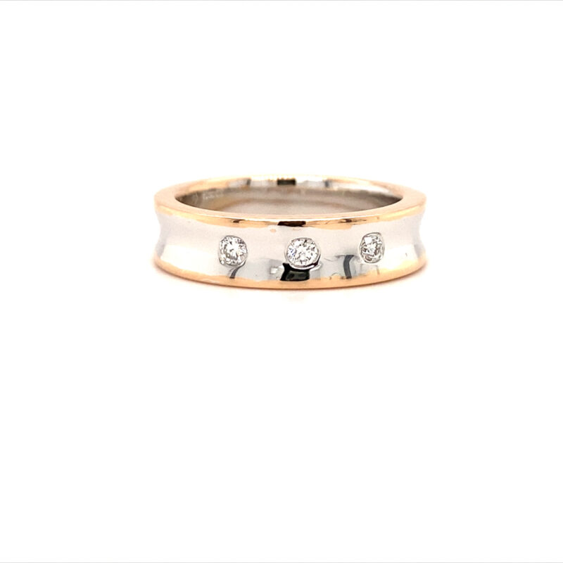 18K White & Rose Gold 0.20ct Natural Diamond Ring