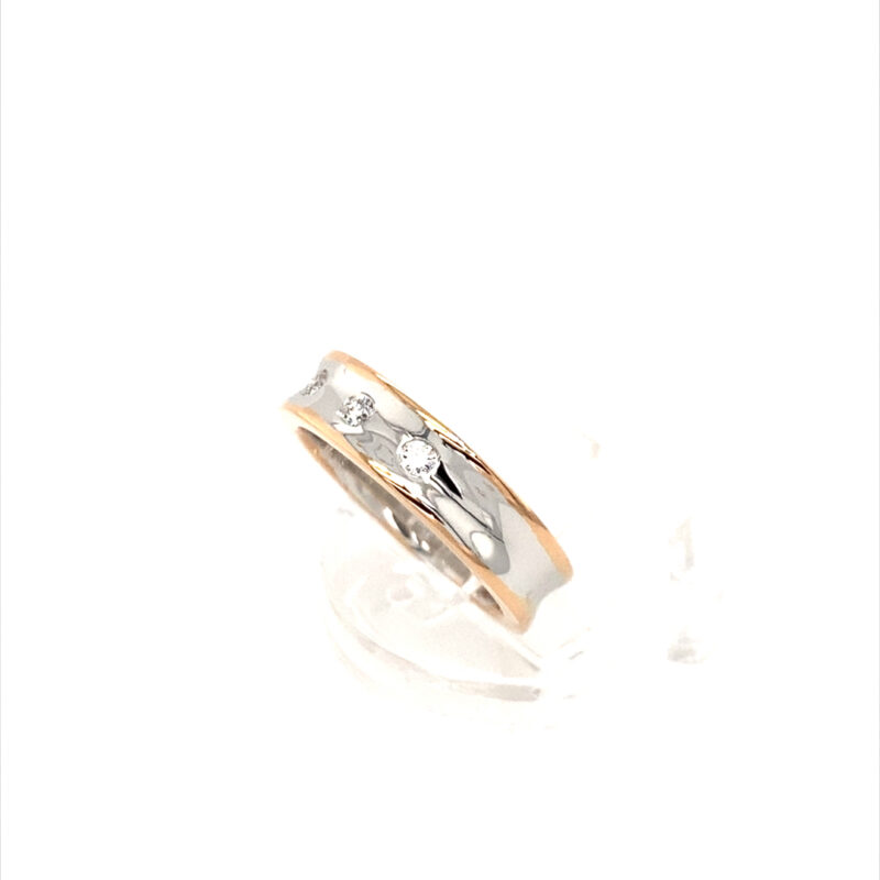 18K White & Rose Gold 0.20ct Natural Diamond Ring