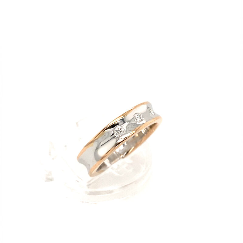 18K White & Rose Gold 0.20ct Natural Diamond Ring