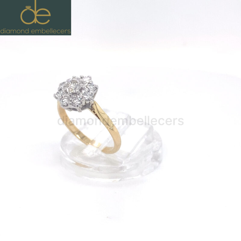 18K White & Yellow Gold Natural Diamond Ring